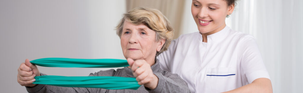 Elderly lady rehabilitation